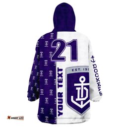 custom personalised fremantle football dockers simple style wearable blanket hoodie
