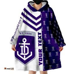 custom personalised fremantle football dockers simple style wearable blanket hoodie