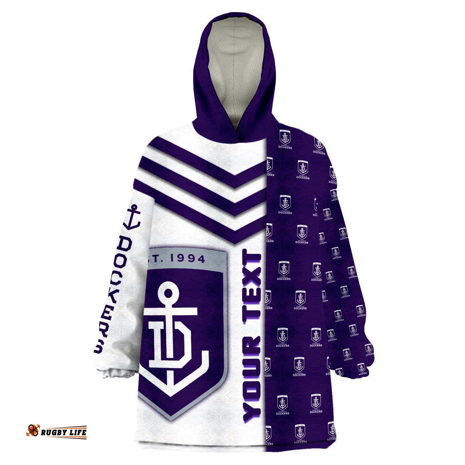 custom personalised fremantle football dockers simple style wearable blanket hoodie