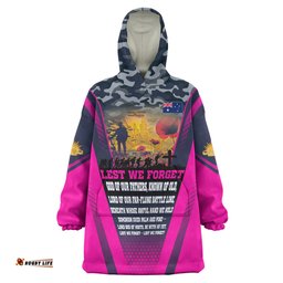 Australia Anzac Camo Snug Hoodie - Anzac Poem Lest We Forget Flag Oodie Blanket