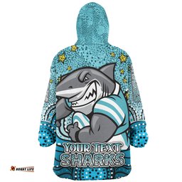 Cronulla-Sutherland Sharks Custom Snug Hoodie - Custom With Aboriginal Inspired Style Of Dot Painting Patterns Snug Hoodie