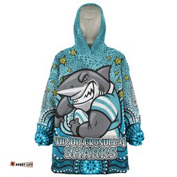 Cronulla-Sutherland Sharks Custom Snug Hoodie - Custom With Aboriginal Inspired Style Of Dot Painting Patterns Snug Hoodie
