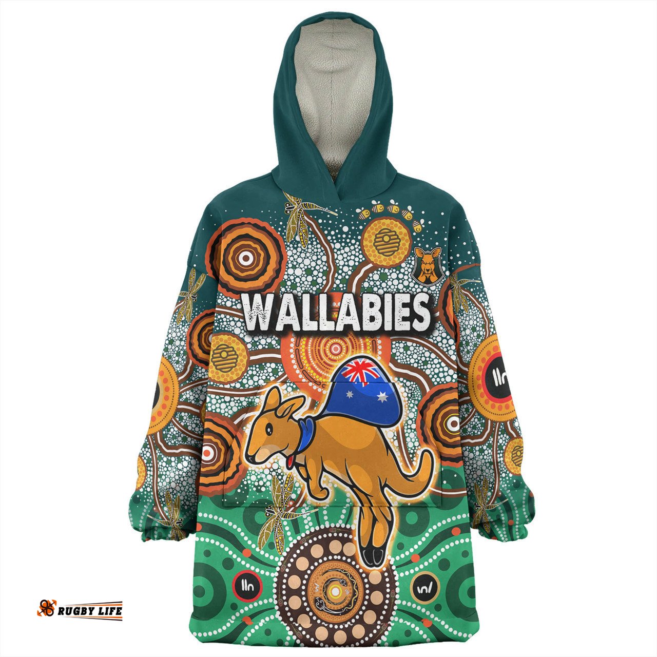 Australia Aboriginal Custom Snug Hoodie - Dragonfly Flies Into Beehive And Snake Circle 2 Snug Hoodie