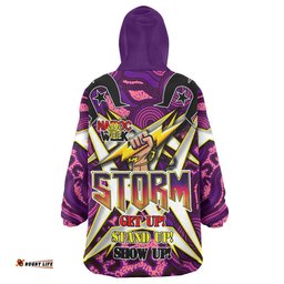 storm rugby snug hoodie custom naidoc week storm hand thunder with aboriginal pattern get up stand up show up oodie blanket