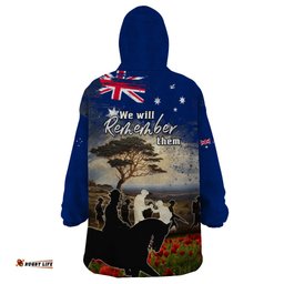 australia anzac day wearable blanket hoodie the lonesome pine lt05