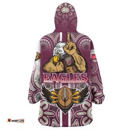 sea eagles rugby snug hoodie custom sea eagles rugby ball aboriginal indigenous sport style snug oodie blanket