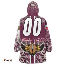 sea eagles rugby snug hoodie custom sea eagles rugby ball aboriginal indigenous sport style snug oodie blanket