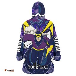 storms rugby snug hoodie custom rugby championship storms mascot with aboriginal pattern player and number oodie blanket