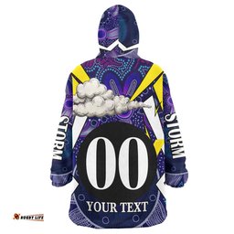 storms rugby snug hoodie custom rugby championship storms mascot with aboriginal pattern player and number oodie blanket