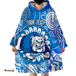 custom personalised bulldogs indigenous wearable blanket hoodie