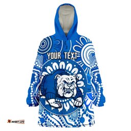 custom personalised bulldogs indigenous wearable blanket hoodie