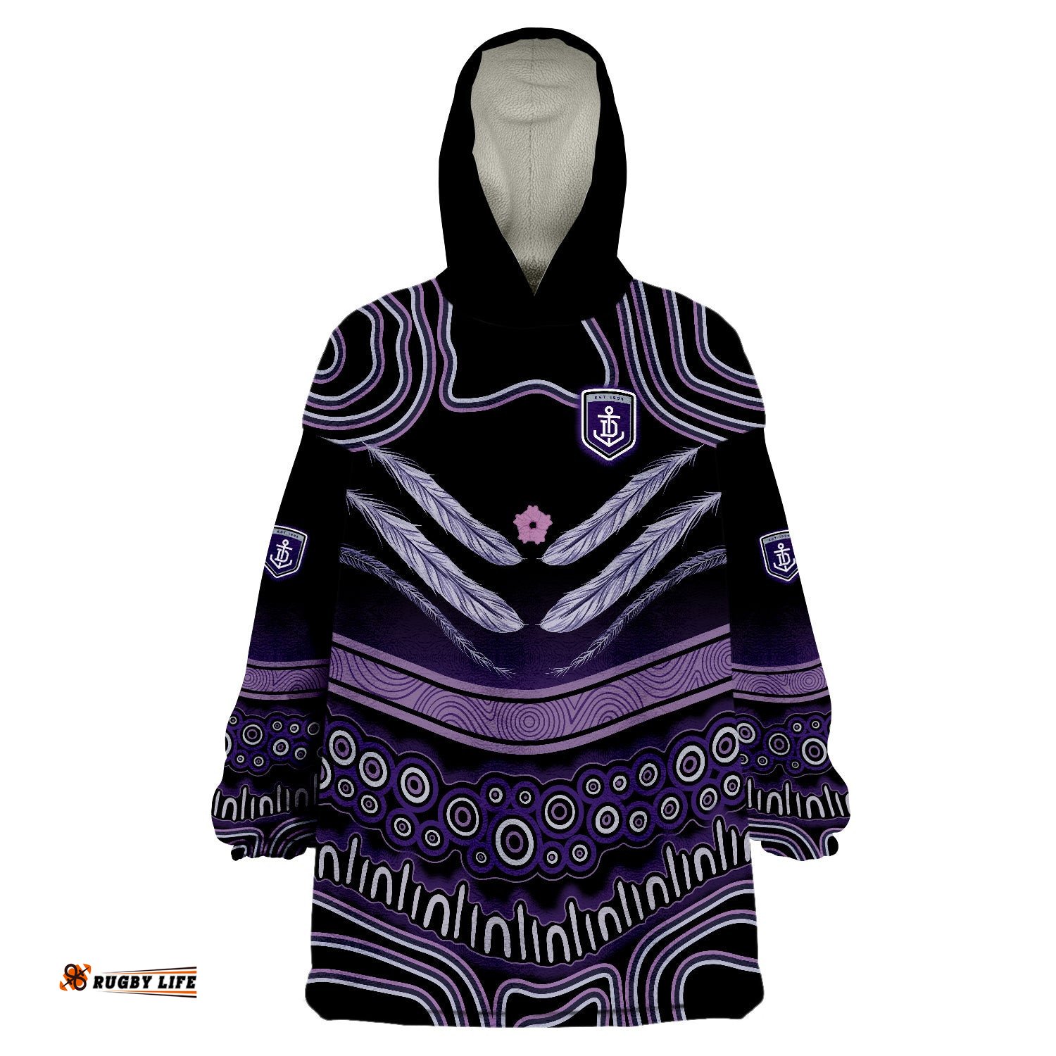 fremantle dockers freo indigenous style wearable blanket hoodie