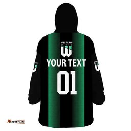custom personalised western united wearable blanket hoodie soccer club original style black