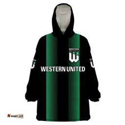 custom personalised western united wearable blanket hoodie soccer club original style black