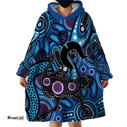 emu naidoc 2024 wearable blanket hoodie aboriginal art style