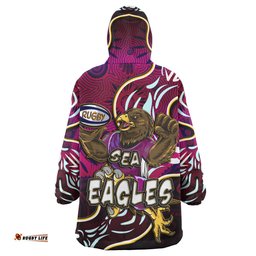 sea eagles rugby snug hoodie custom eagles rugby with aboriginal patterns personalised player and number oodie blanket
