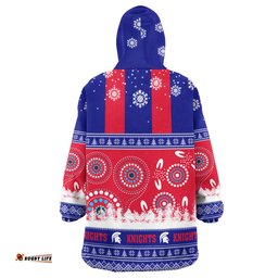 knights rugby christmas snug hoodie custom knights ugly christmas and aboriginal patterns wearable blanket hoodie