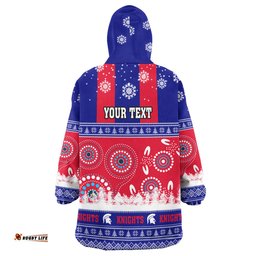 knights rugby christmas snug hoodie custom knights ugly christmas and aboriginal patterns wearable blanket hoodie
