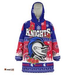 knights rugby christmas snug hoodie custom knights ugly christmas and aboriginal patterns wearable blanket hoodie