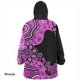 Australia Snug Hoodie Aboriginal Indigenous Dot Painting Pink