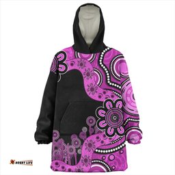 Australia Snug Hoodie Aboriginal Indigenous Dot Painting Pink