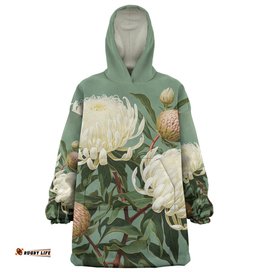 Australia Waratah Snug Hoodie - White Waratah Flowers Fine Art Ver1 Snug Hoodie