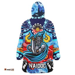 knights rugby snug hoodie custom newcastle knights naidoc week and torres strait with aboriginal dot painting style oodie blanket
