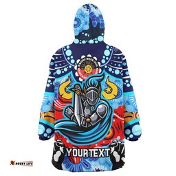 knights rugby snug hoodie custom newcastle knights naidoc week and torres strait with aboriginal dot painting style oodie blanket