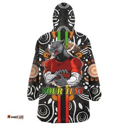 panthers rugby snug hoodie custom panthers rugby ball aboriginal indigenous sport style oodie blanket