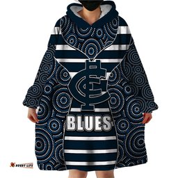afl blues wearable blanket hoodie mix dot aboriginal