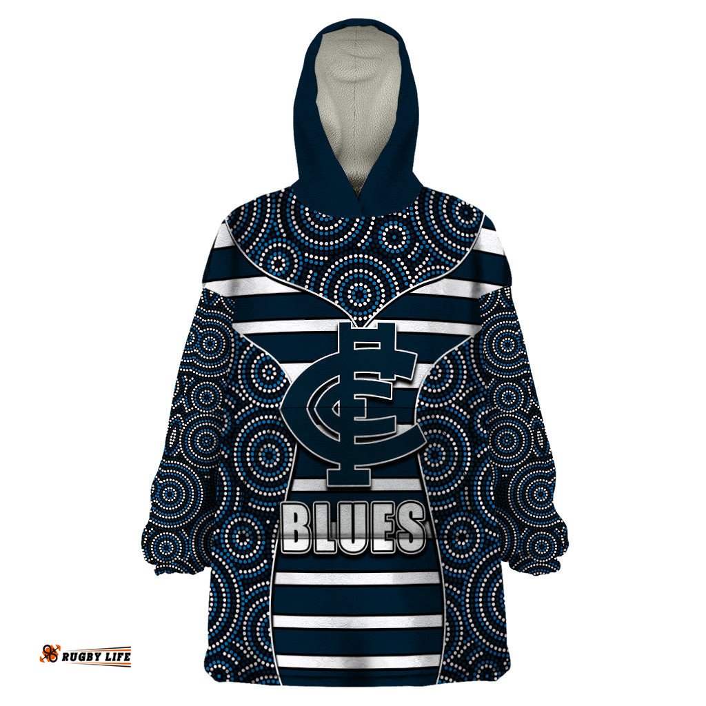 afl blues wearable blanket hoodie mix dot aboriginal