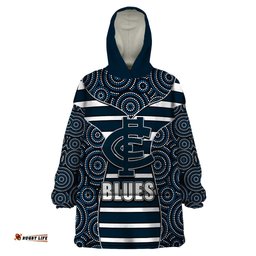 afl blues wearable blanket hoodie mix dot aboriginal