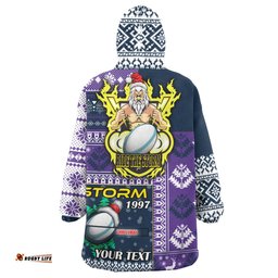 storm rugby snug hoodie custom christmas snowflakes storm mascot wearable blanket hoodie