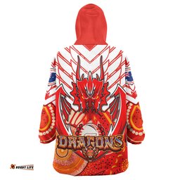 st george aboriginal rugby snug hoodie custom indigenous super dragons with australia flag oodie blanket