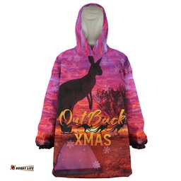 Australia Christmas Kangaroo Camping Snug Hoodie - Aussie Outback Merry Christmas Snug Hoodie