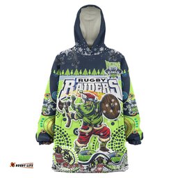 raiders rugby christmas snug hoodie custom merry viking raiders christmas indigenous wearable blanket hoodie