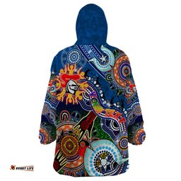 personalised knights naidoc week 2024 wearable blanket hoodie australia aboriginal dot painting dt02