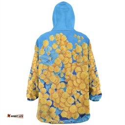 Australia Golden Wattle Snug Hoodie - Golden Wattle Blue Background Oil Painting Art Snug Hoodie