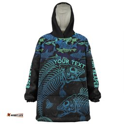 Australia Fishing Custom Snug Hoodie - Fish Reaper Fish Skeleton Blue Snug Hoodie