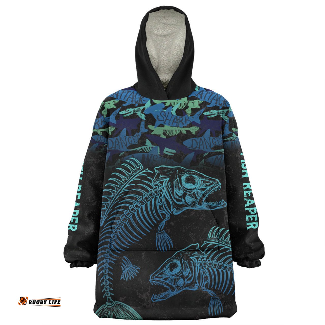 Australia Fishing Custom Snug Hoodie - Fish Reaper Fish Skeleton Blue Snug Hoodie