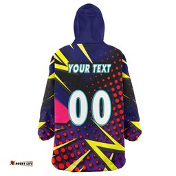 storm rugby snug hoodie custom storm and thunder rugby nrl grand final style of dot background personalised player and number oodie blanket