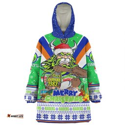 Canberra Raiders Christmas Custom Snug Hoodie - Canberra Viking Santa Aussie Big Things Snug Hoodie