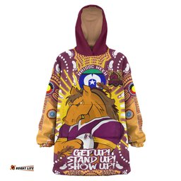 broncos rugby naidoc week snug hoodie custom traditional custodians brisbane broncos naidoc week celebrations oodie blanket
