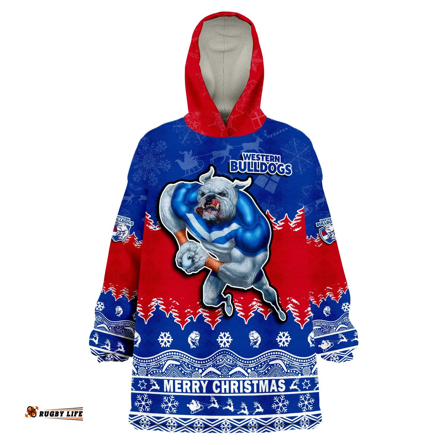 custom personalised and number bulldogs unique winter season dogs merry christmas wearable blanket hoodie