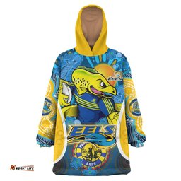 parramatta eels rugby snug hoodie custom eels mascot with aboriginal art personalised player and number oodie blanket