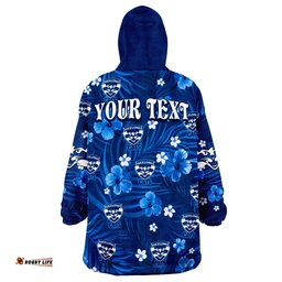 custom personalised cats football geelong premiers tropical flowers simple wearable blanket hoodie