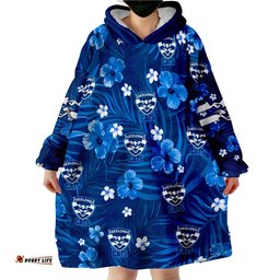 custom personalised cats football geelong premiers tropical flowers simple wearable blanket hoodie