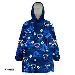 custom personalised cats football geelong premiers tropical flowers simple wearable blanket hoodie