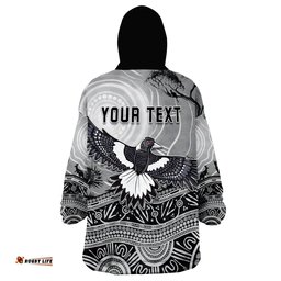 custom personalised magpies lovers new life wearable blanket hoodie