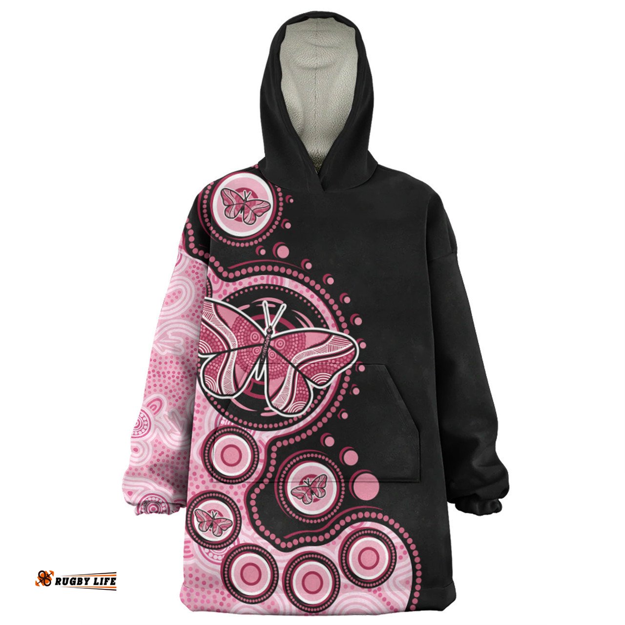 Australia Snug Hoodie Indigenous Butterfly Aboriginal Dot Arts